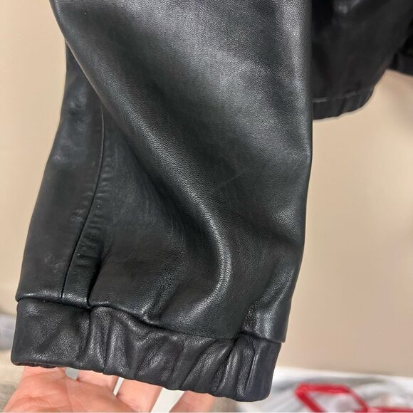 Ralph Lauren vintage black leather bomber jacket XL - Picture 5 of 11